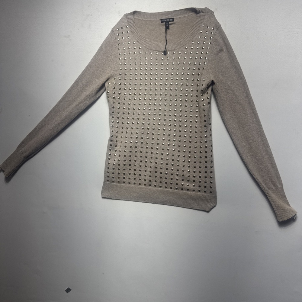 Express Embelished long‎ sleeve top Xs